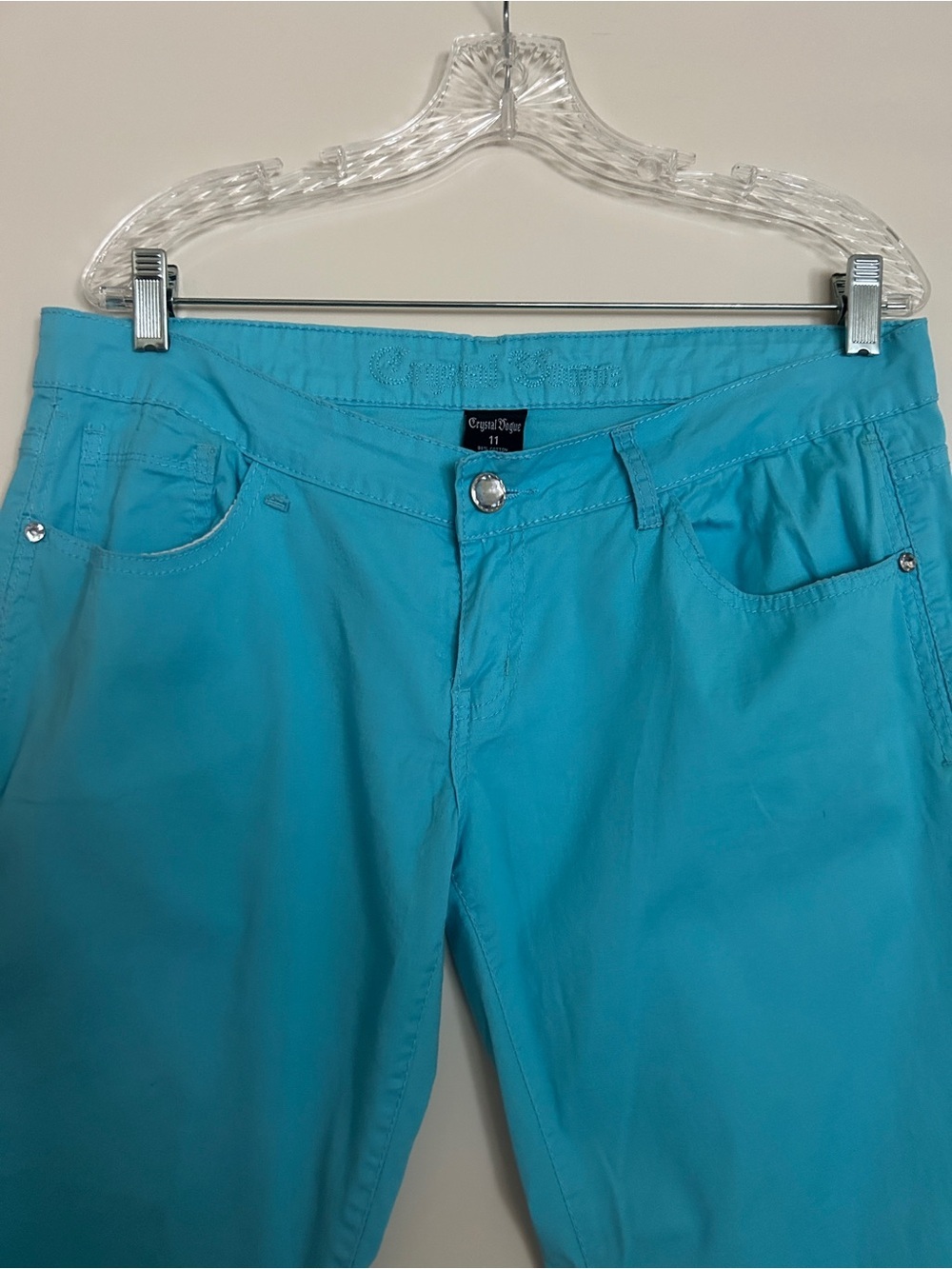 Crystal Vogue Turquoise Blue Pants Womens Sz 11 - Picture 3 of 16